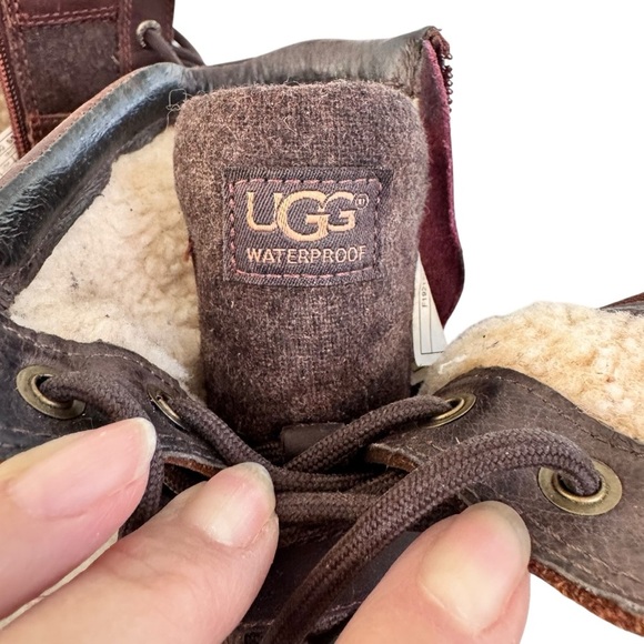 UGG Kesey Chestnut Lace Up Wool Lined Waterproof Boots Sz 7.5 - Picture 16 of 16